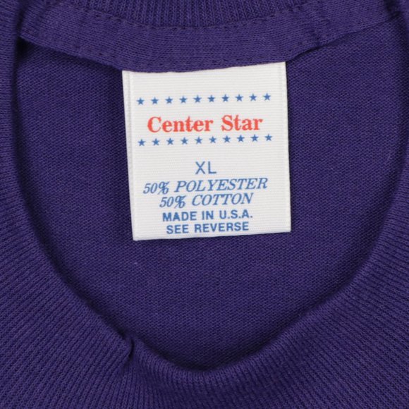 NOS Vintage 90s Rockabilly Blank T-Shirt Purple XL - Picture 4 of 5